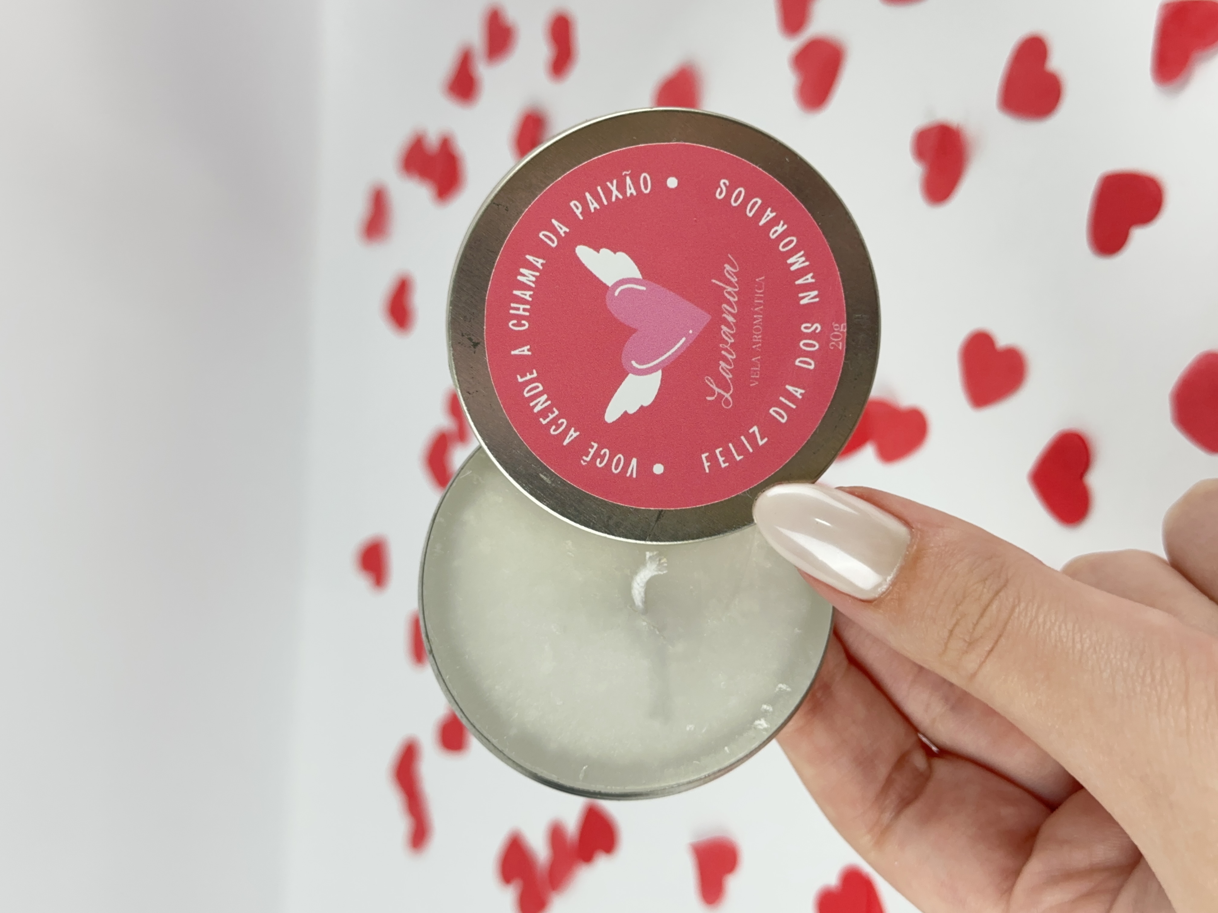 Vela perfumada de lavanda personalizada dia dos namorados